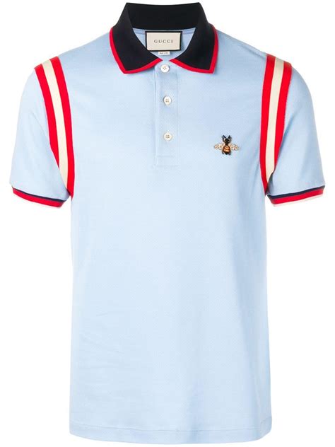 gucci bee polo blue|authentic gucci polo shirts.